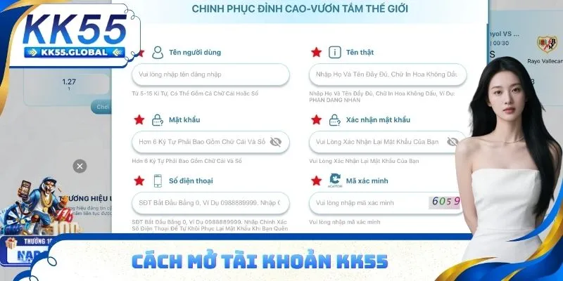 Cách mở tài khoản KK55